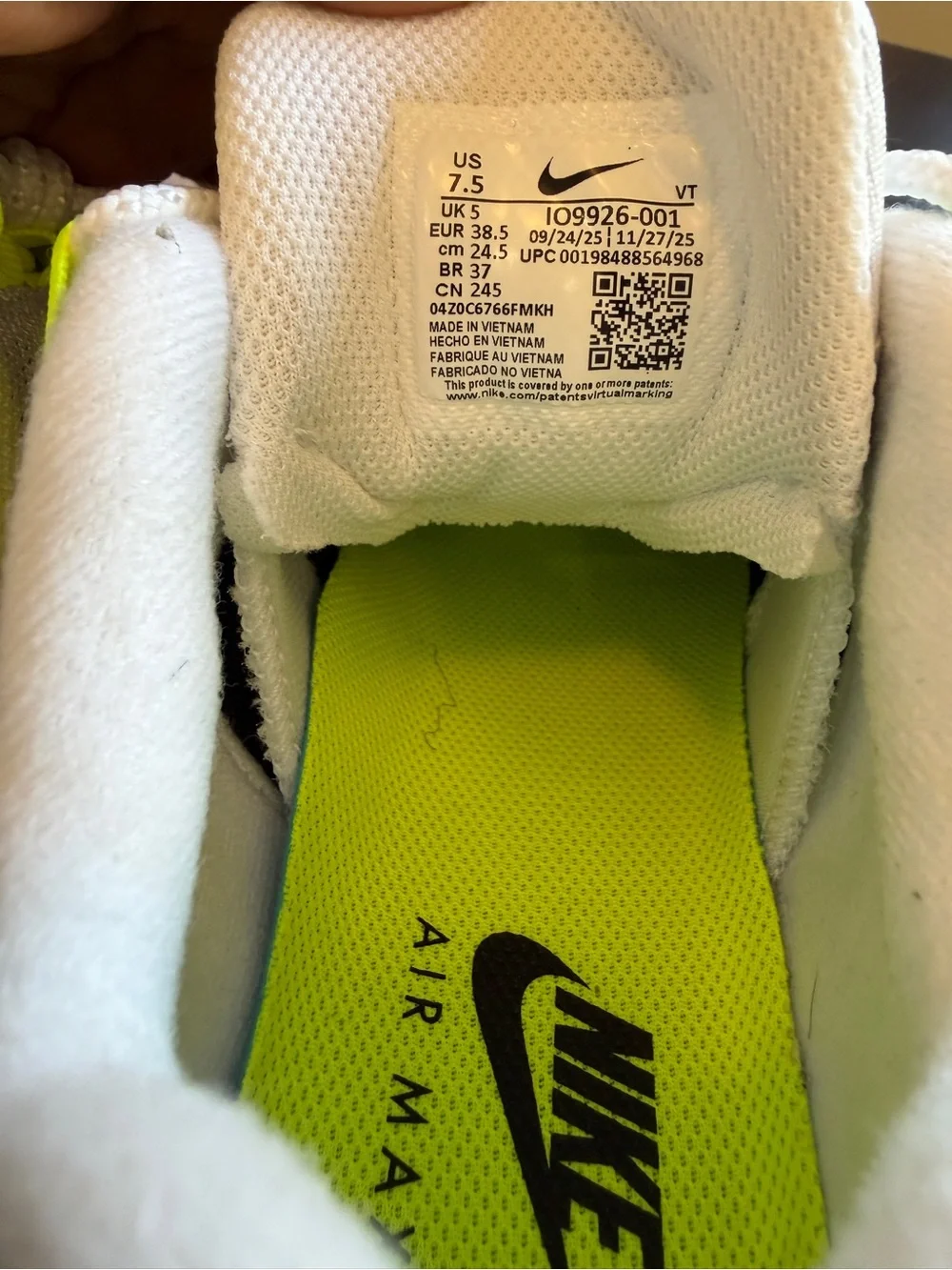 Nike White, Gray & Neon Green Women's Sneakers